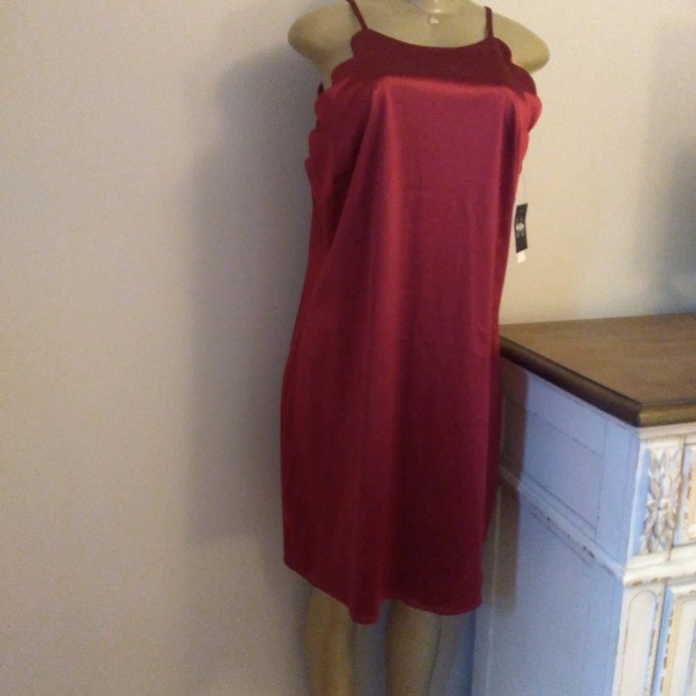 By & By cocktail mini dress in hoco solid knit satin in XL new with tags.